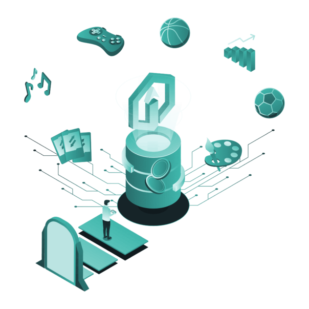 inside NFTs Universe inside NFTs isometric graphic