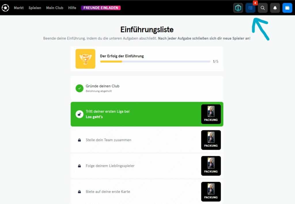 Sorare Anmeldung - Onboarding-Schritte