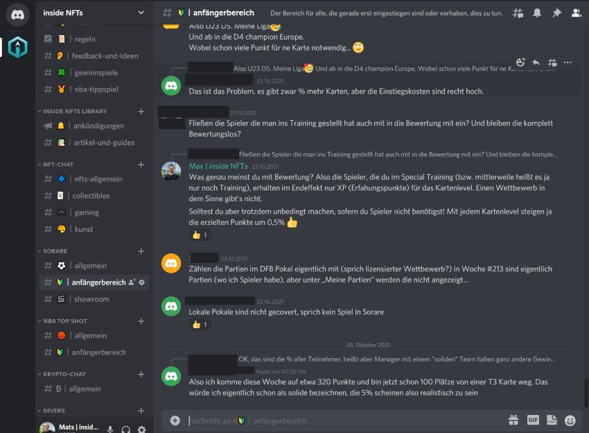 NFT Community Discord Screenshot