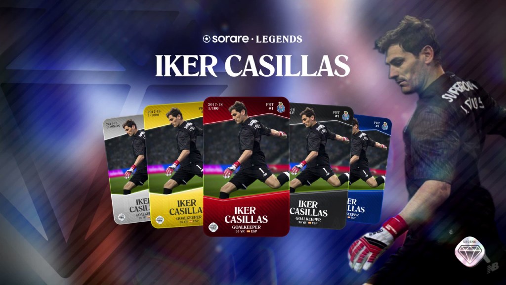 Legend cards of Spanish goalkeeper Iker Casillas
