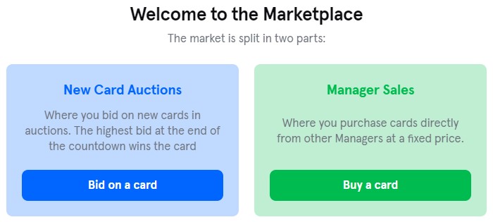 Sorare Marketplace Explanation New Card Auctions Manager Sales