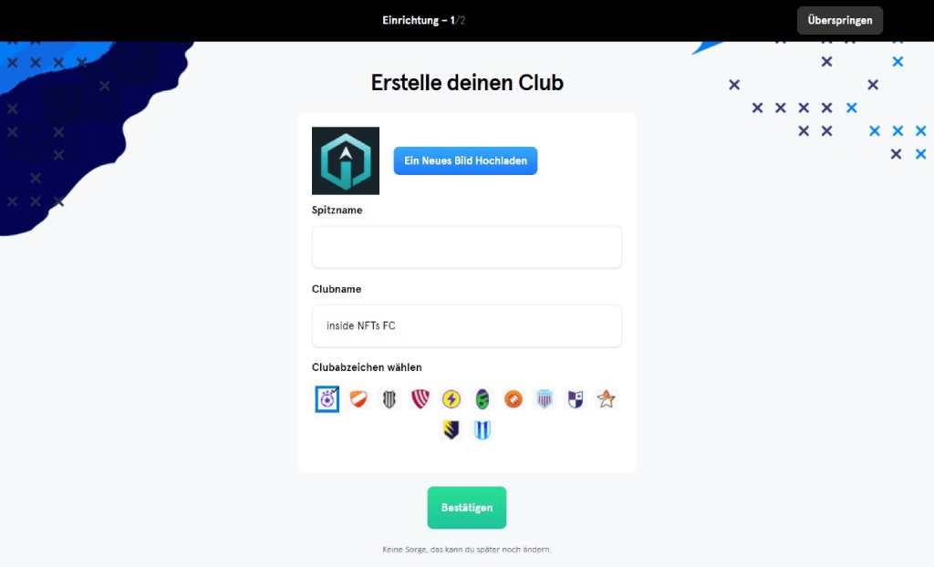 Sorare neuer Verein Anmeldung