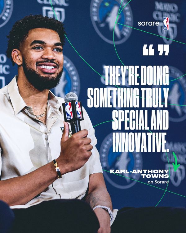 Zitat von Karl Anthony Towns zu Sorare NBA: Was sie machen ist sehr speziell und innovativ.